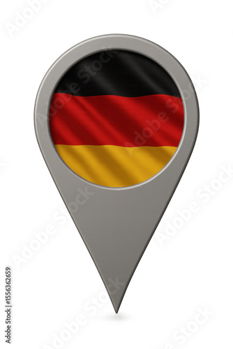 Free Download Germany flag waving inside map pointer on transparent background. Transparent - GFXLoad