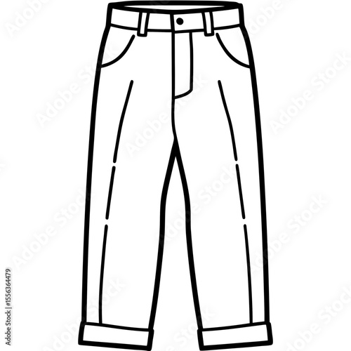 Minimal Chinos Pants Vector Illustration