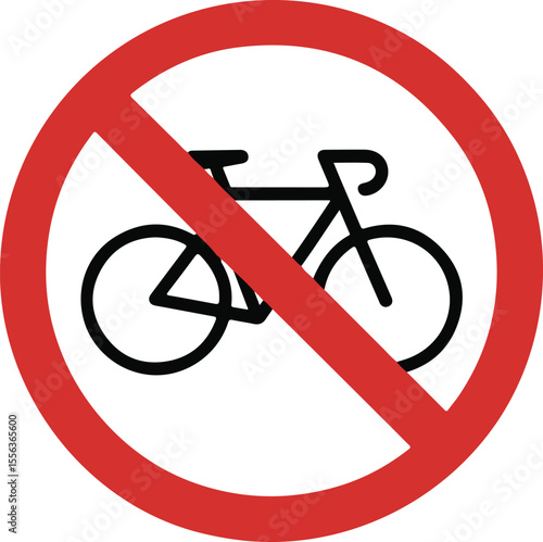 Vector no bicycle sign