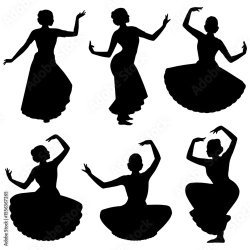 Silhouettes of women in dance positions