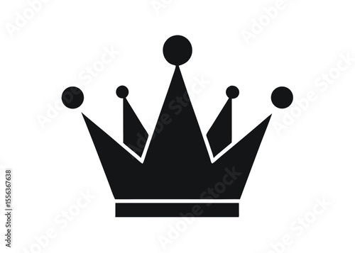 Simple black crown icon royal majesty king queen