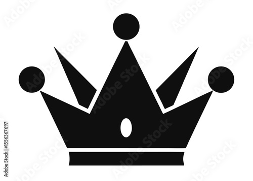 Simple black crown icon royal king queen majesty