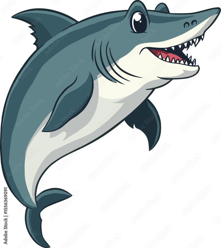 Naklejka premium Cute cartoon a illustrator vector barracuda