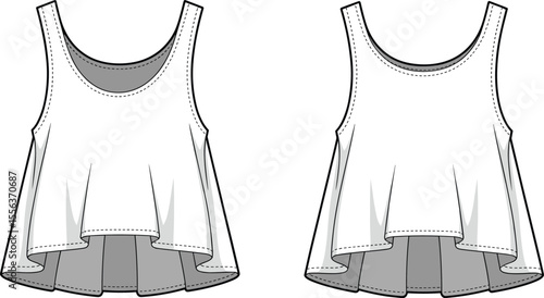 Minimalist Tank Top: Flowy Hem and Clean Lines Illustration