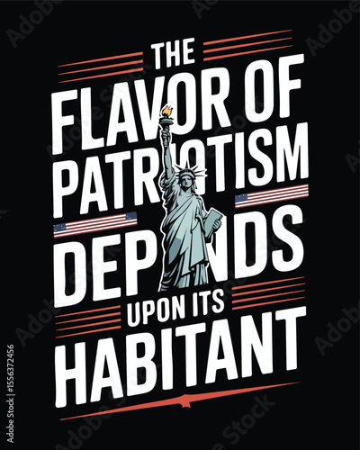 Flavor of patriotism statue of liberty graphic design for american celebration