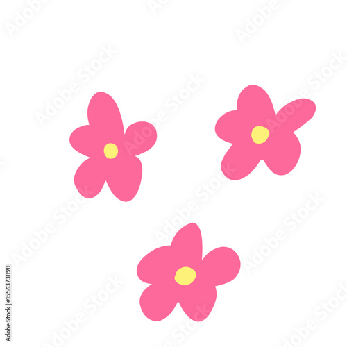 pink flowers on white background