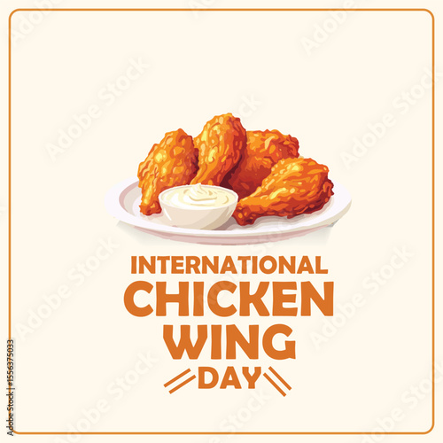  international chicken wing day vector logo 