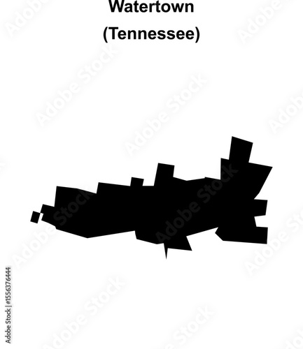Watertown (Tennessee) blank outline map