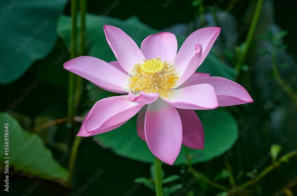Fototapeta premium Beautiful Sacred Lotus with Yellow Center 