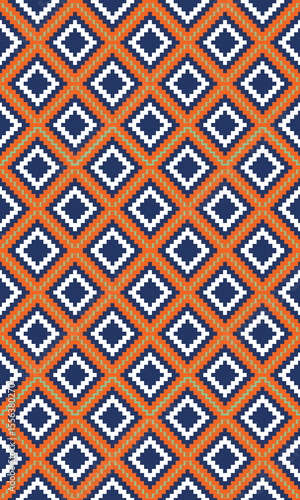 seamless geometric pattern. Pixel-inspired fabric fuse modern tech with style. Clean lines and bold colors make them perfect for everything from trendy clothing to unique home decor, adding a vibrant,