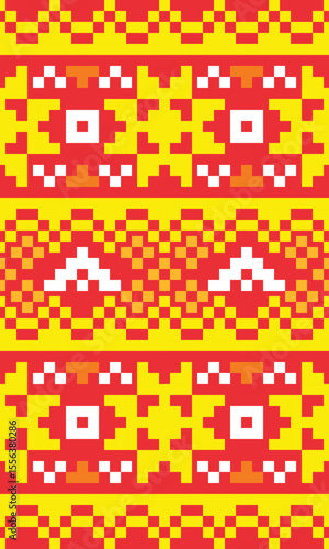 Pixel-inspired fabric fuse modern tech with style. Clean lines and bold colors make them perfect for everything from trendy clothing to unique home decor, adding a vibrant, Digital Touch.