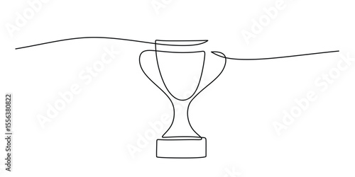 Winner's Cup Continuous Line Drawing for Sports Recognition