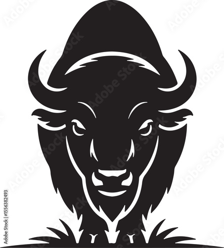 Buffalo Horn Silhouette vector illustration