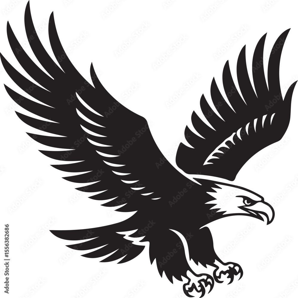 Obraz premium Eagle Silhouette vector illustration