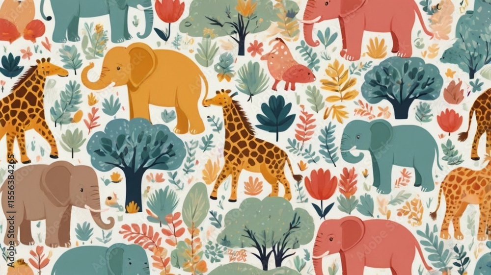 seamless pattern with animals