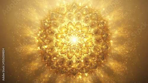 Golden Orb Radiating Light And Sparkle