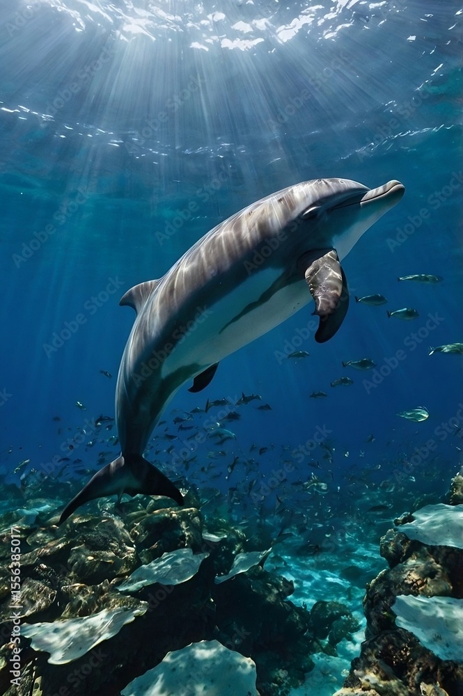Obraz premium A dolphin with a photographic memory