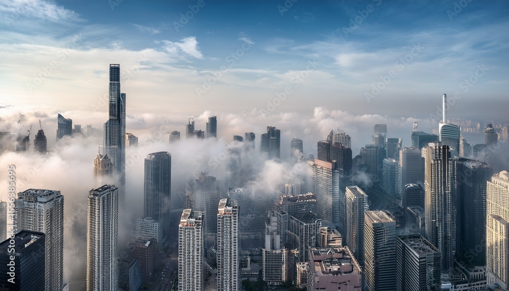 Fototapeta premium smog and pollution at city skyline