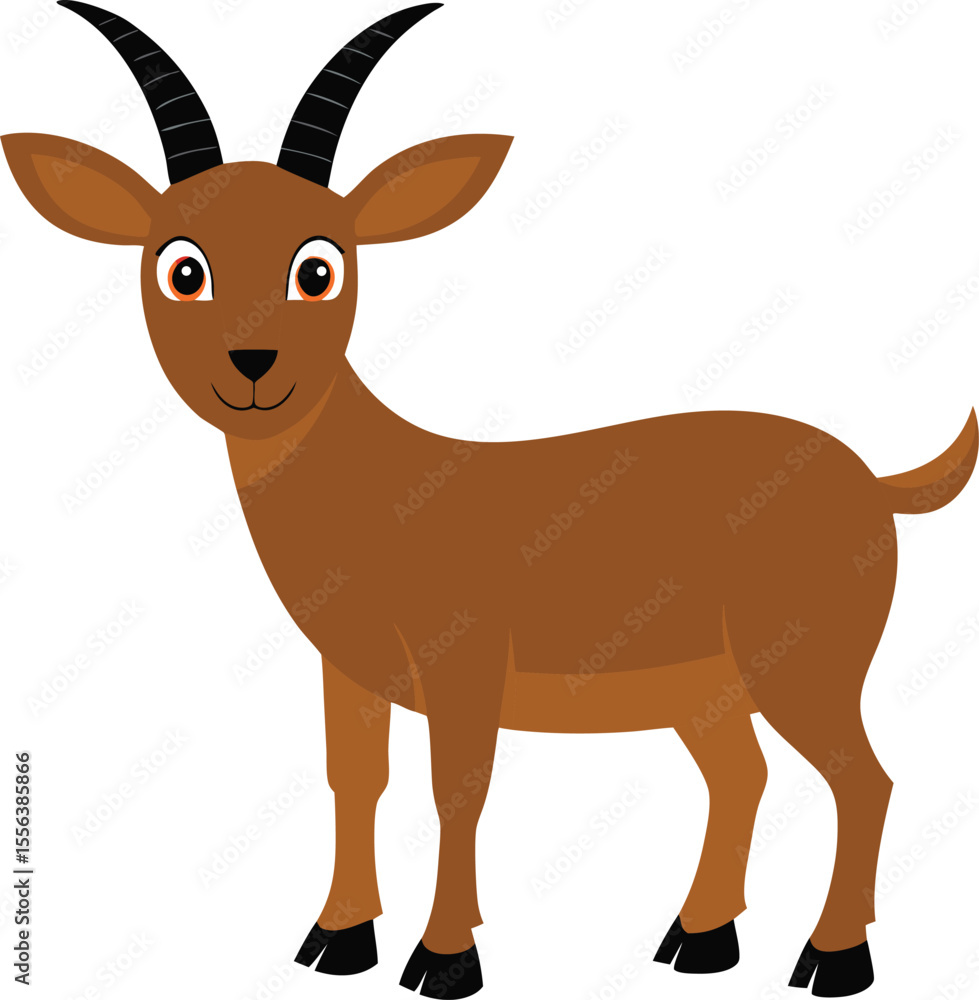 Fototapeta premium Goat illustration isolated on transparent background, vector illustration of a goat,