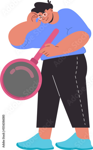 Man magnifying glass search looking investigation detective find explore research discovery analysis examine 100 vector art illustration and png 