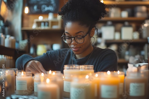 Wallpaper Mural Young Woman Shopping for Scented Candles Torontodigital.ca