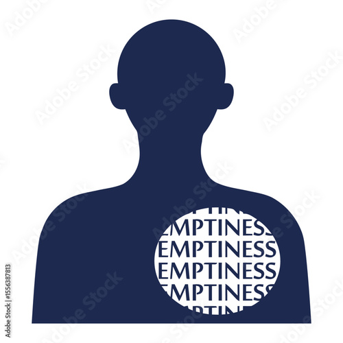 Emptiness heart silhouette feeling depression anxiety loneliness mental health sadness despair grief sorrow vector art illustration and png 
