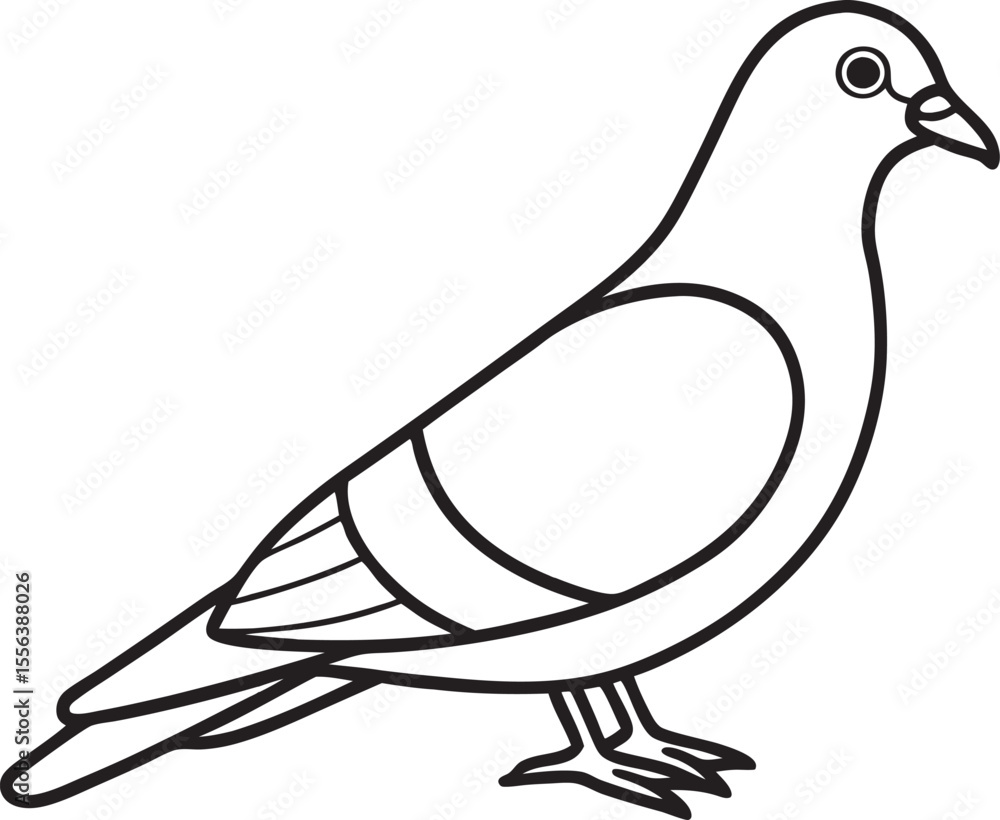 Fototapeta premium Pigeon bird outline simple illustration icon