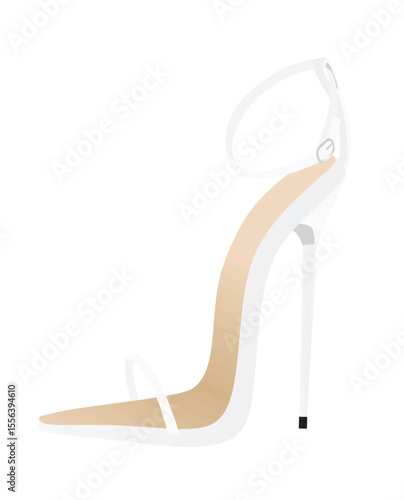 White high heel sandal. vector
