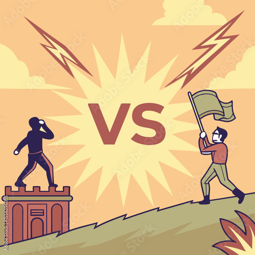 Electric Versus Light Clash Visual Scene
