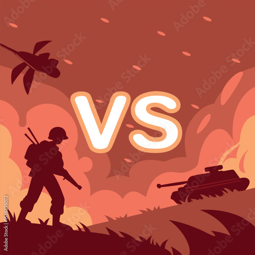 Fiery Versus Battle Background with Sparks
