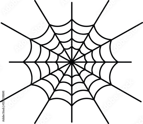 black spider web,intricate web pattern,halloween illustration,dark and moody,vector art,simple line art,black and white,minimalist design
