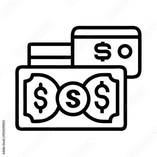 Dollar sign icon representing money and finance in a vector illustration style
