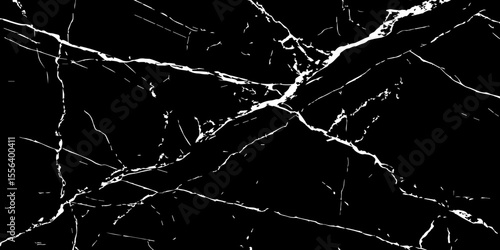 A striking, high-contrast black background crisscrossed by jagged, luminous white lines, resembling cracked ice on a dark surface or a highly veined black marble.
