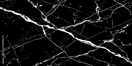 A striking, high-contrast black background crisscrossed by jagged, luminous white lines, resembling cracked ice on a dark surface or a highly veined black marble.