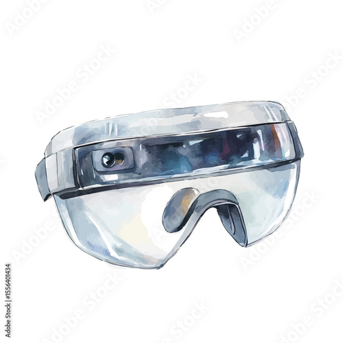 AR Glasses, watercolor clipart vector, isolated on a white background.