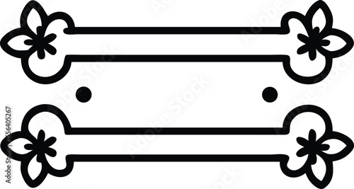 Slider Bar Icon With Floral End Caps