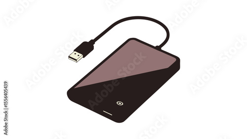 Polished Black Tech Device – External Hard Drive in Modern White Setting