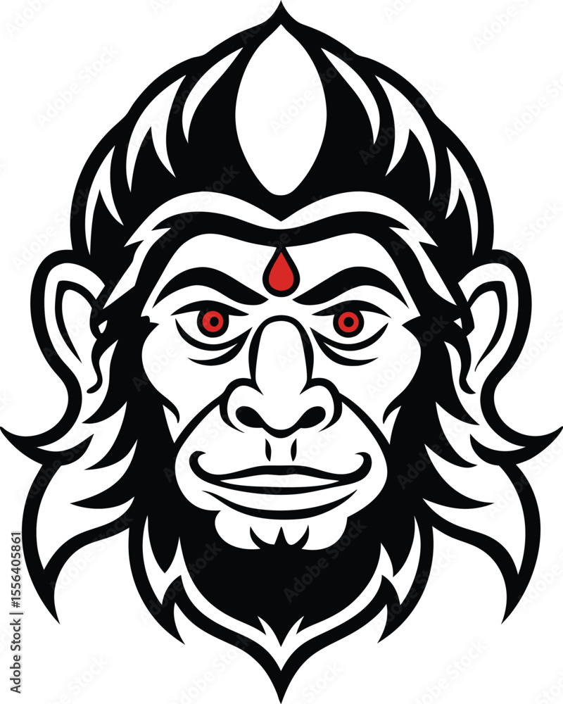 Obraz premium Monkey God Vector Illustration