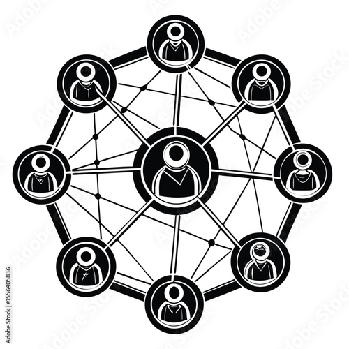 Network connections human figures people social