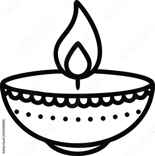 Diwali Diya Icon In Clay Style