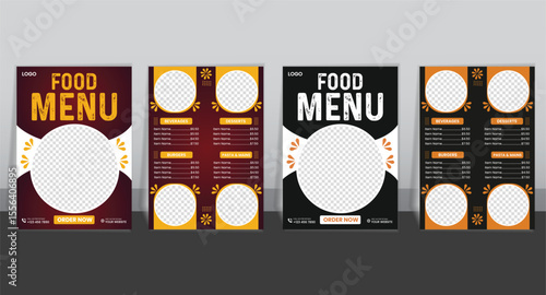 Modern Restaurant Food Menu Template | Editable EPS Flyer Design