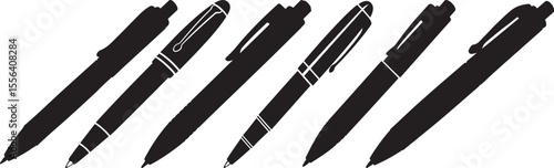 Ballpoint pen silhouette vector illustration
