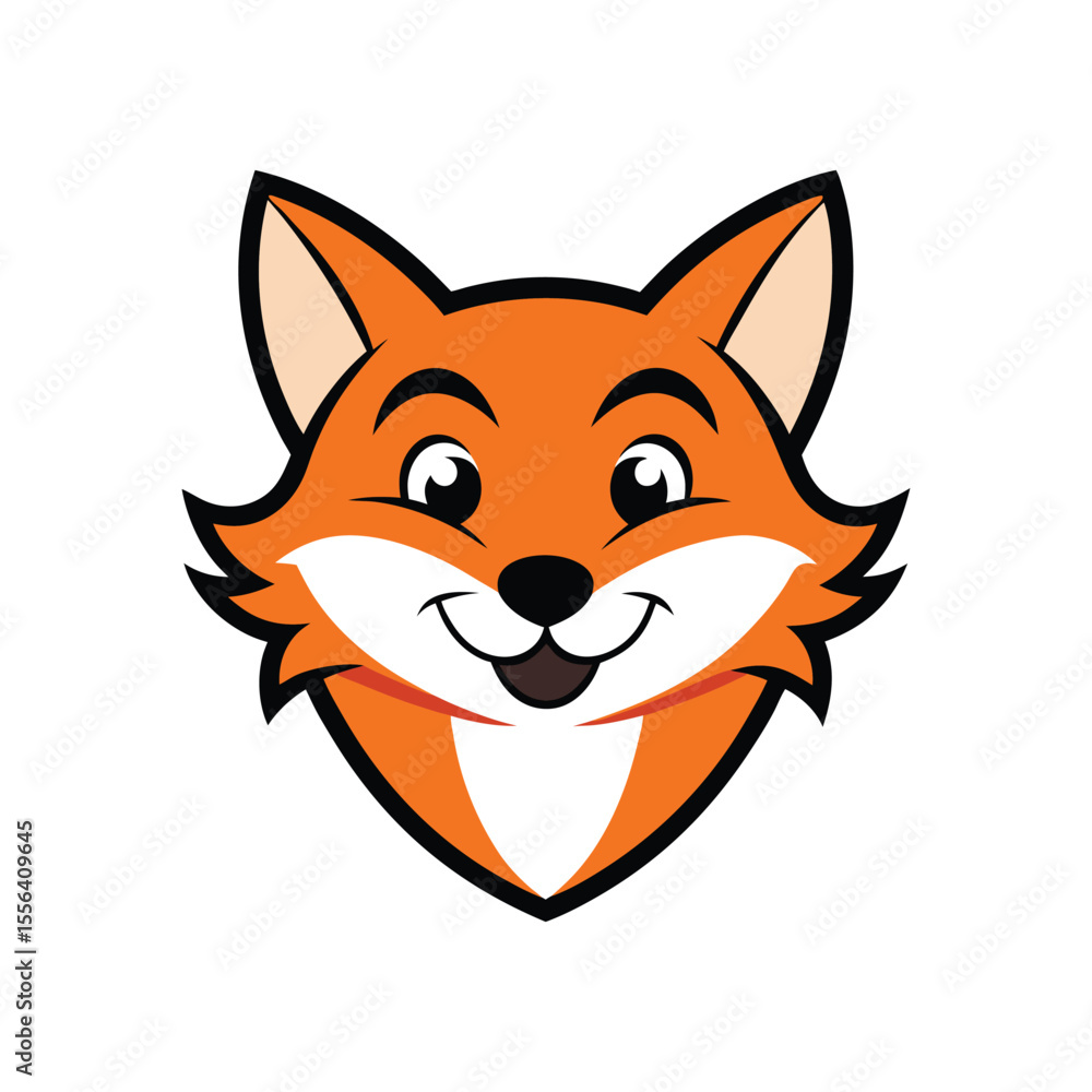 Cartoon Smiling Fox Head Mascot Illustration for Kids Animal Logos and Branding Cartoon Smiling Fox Head Mascot Illustration for Kids Animal Logos and Branding