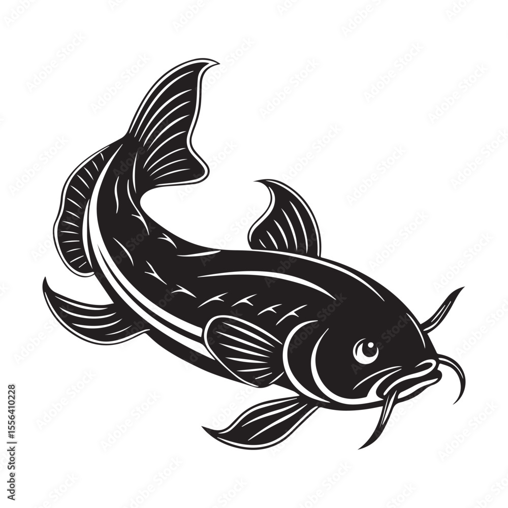 Obraz premium catfish vector illustration