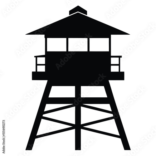 black lifeguard tower
