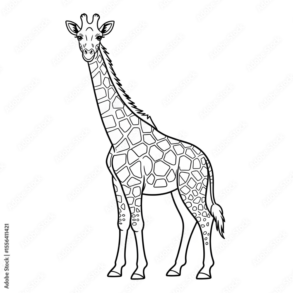Fototapeta premium giraffe cartoon isolated on white