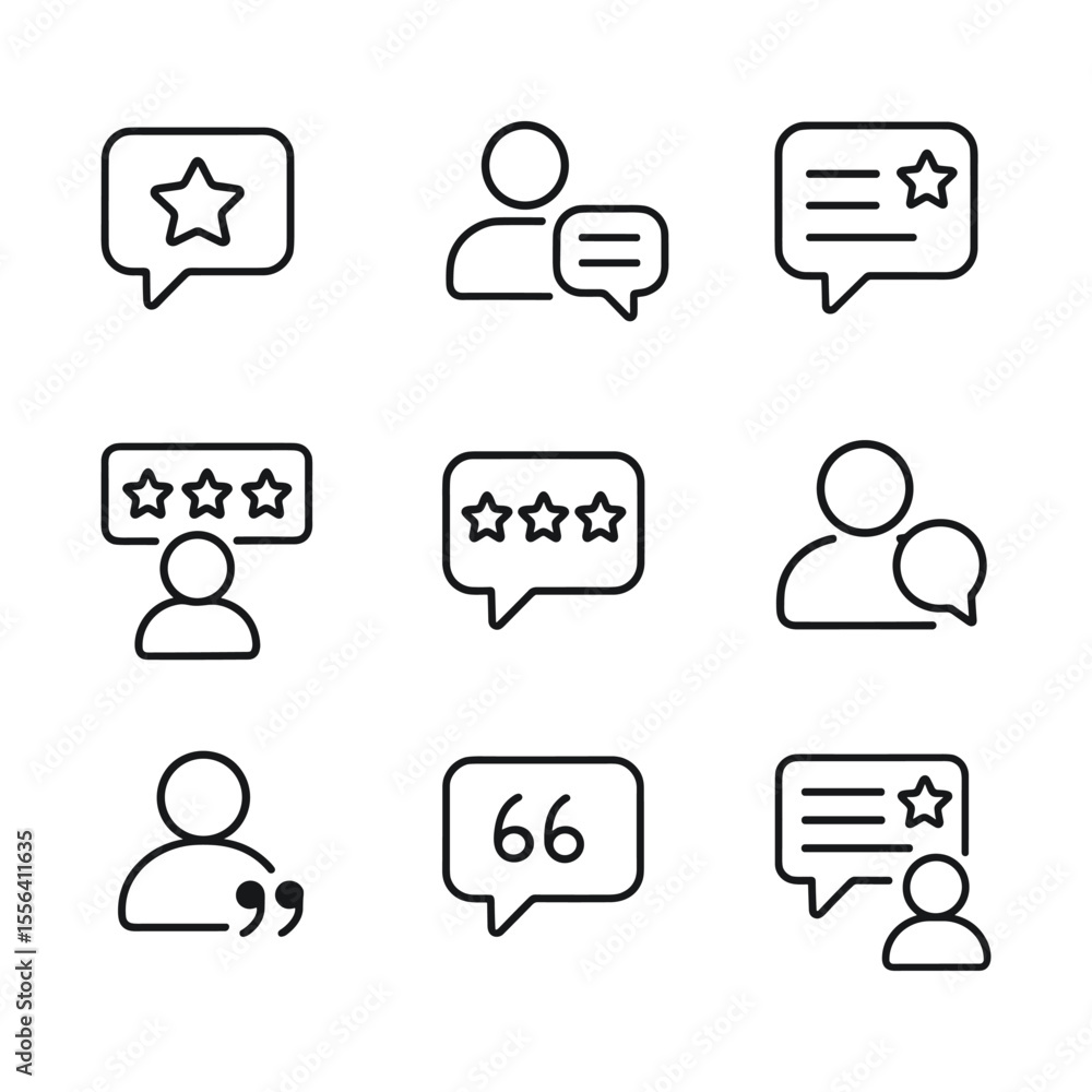 Positive feedback and approval icon collection. Outline symbols. Line design Positive feedback and approval icon collection. Outline symbols. Line design