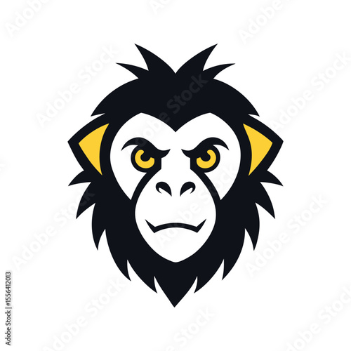 Gibbon Head Mascot Illustration for Wild Primate Animal Logo and Unique Branding