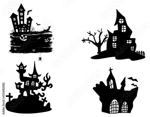 Haunted Zombie House in Dark Spooky Night