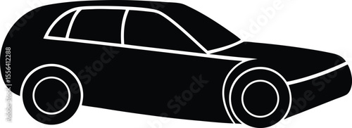 Automobile transport vehicle auto car ride travel silhouette vector illustration.